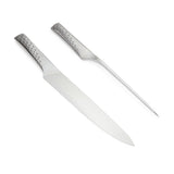 Weber Set de cubiertos Deluxe, consta de cuchillo para trinchar (hoja de 24cm) y tenedor, de acero inoxidable alemán de alta calidad, monobloque, mangos ergonómicos - Plata (17074)