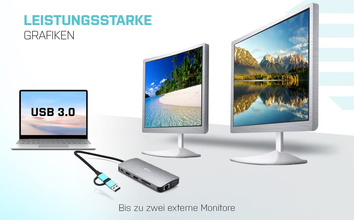 Hub USB i-Tec CANANOTDOCKPD Plateado
