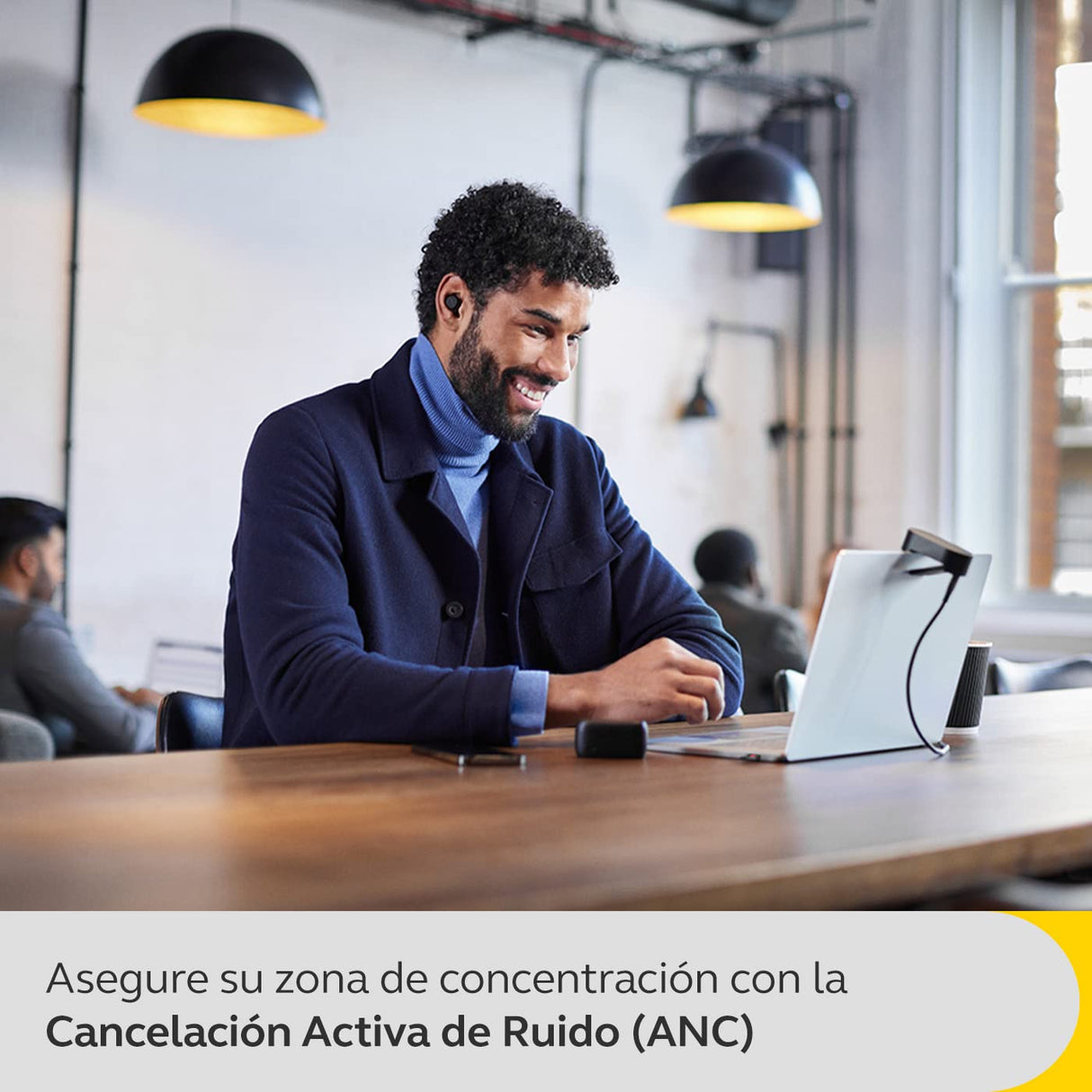 Jabra Evolve2 Buds, Auriculares Bluetooth Intraaurales Inalámbricos, Cancelación Activa de Ruido, MultiSensor y Base de Carga Inalámbrica, Certificados para Reuniones Virtuales, Negro