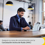 Jabra Evolve2 Buds, Auriculares Bluetooth Intraaurales Inalámbricos, Cancelación Activa de Ruido, MultiSensor y Base de Carga Inalámbrica, Certificados para Reuniones Virtuales, Negro