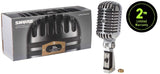 Shure 55sh Series II icónico Unidyne Dynamic Micrófono vocal, micrófono clásico, vintage con patrón polar direccional cardioide para actuaciones en vivo