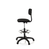 hjh OFFICE Silla de Trabajo Silla giratoria Top Work 05 Tela Alta con Respaldo reposapies Altura Ajustable Negro