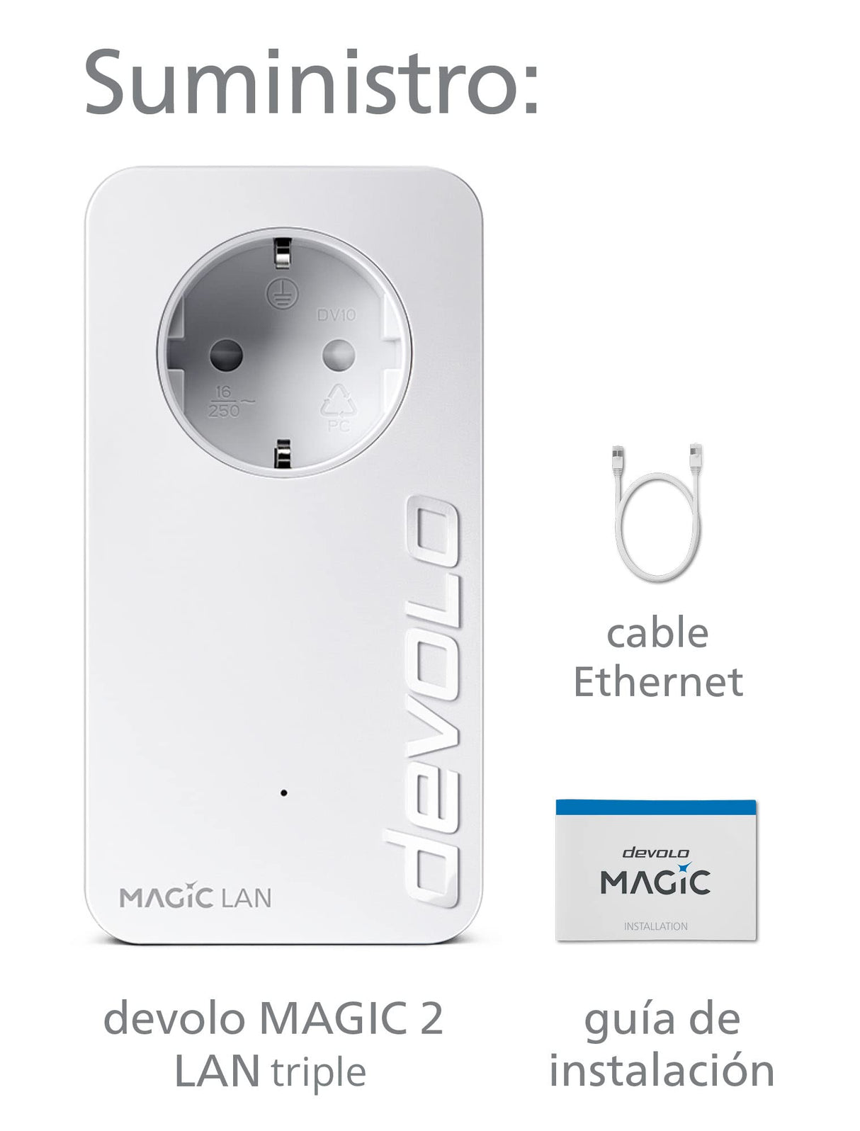 devolo Magic 2 LAN Triple - Adaptador PLC con 3 Puertos Ethernet, para televisor Inteligente, Ordenador y Consola de Juegos