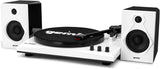 Gemini TT-900BB Stereo Turntable Music System - Belt Drive - Bluetooth input - Dual 50 Watt Stereo Speakers - Includes 45 Adapter (White)