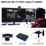 Subsonic Raiden - Paquete de Accesorios para Jugadores de Streaming y Youtubers, Caja de Captura de vídeo Full HD, micrófono, cámara HD - PS4, PS5, Xbox x-Series, Switch, PC, Xbox One. (Windows 8)
