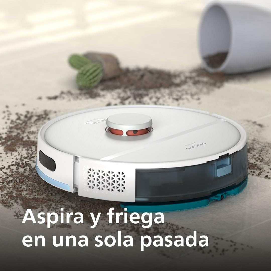 Philips Robot Aspirador Serie 2000-2700 Pa de Succión, Navegación Láser, App Homerun, Estación de Autovacío, 130 Minutos de Tiempo de Funcionamiento, Modo Alfombras (XU2100/20)