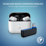 Razer Hammerhead HyperSpeed - Auriculares Gaming Inalámbricos Multiplataparama con Licencia para PlayStation (HyperSpeed Wireless, Cancelación Activa del Ruido) Blanco