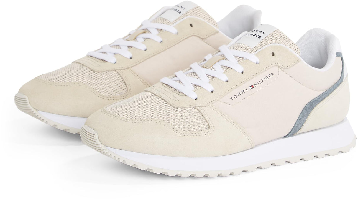 Tommy Hilfiger Runner Sneaker Hombre New Eva Summer Nylon Pop de Ante, Beige (Beige), 45