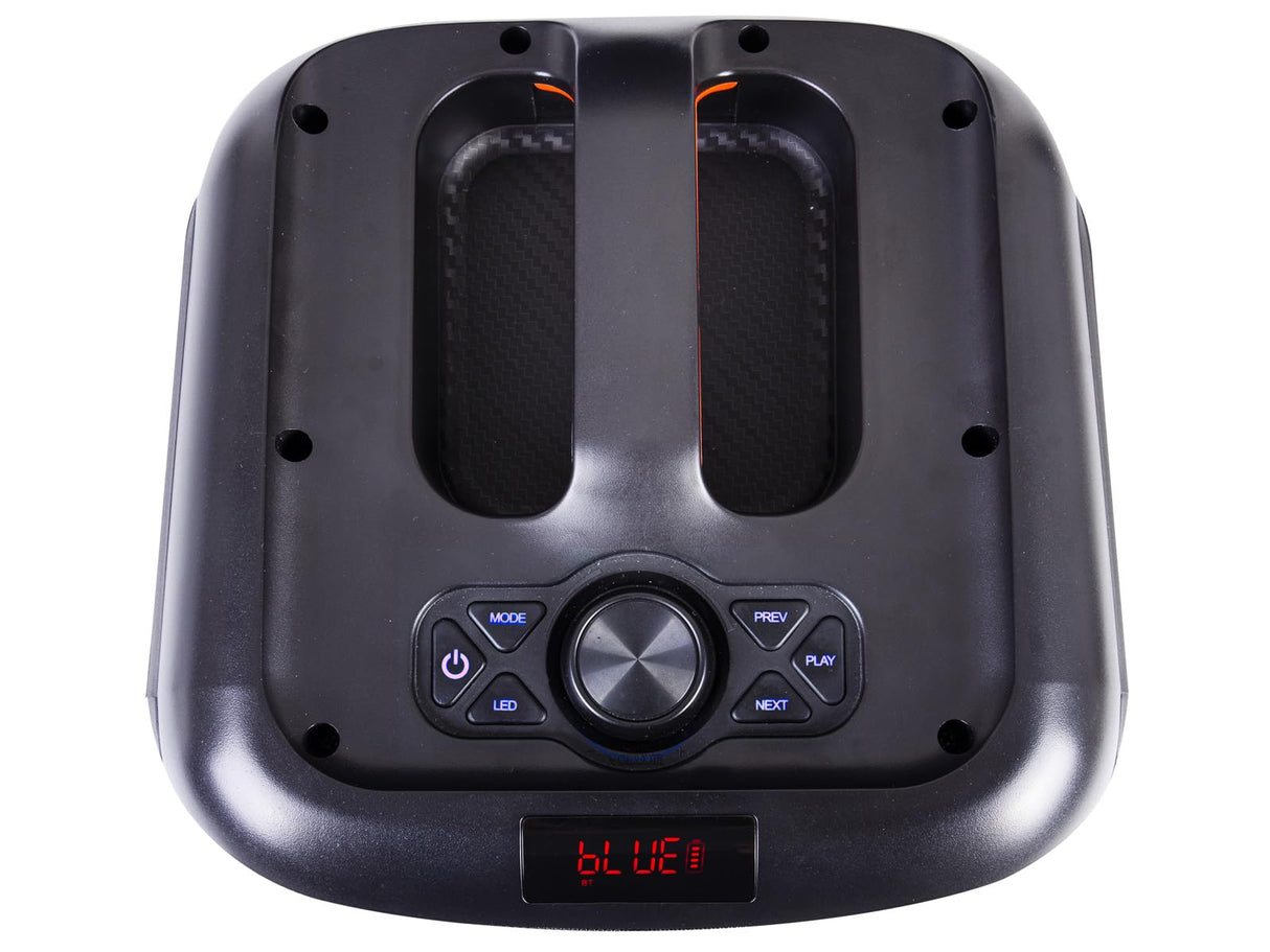Trevi XFest XF 470 KB - Altavoz Amplificador portátil Fire Flame 60 W, Conector USB, Micro SD, AUX-IN, batería integrada, Karaoke Party Altavoz con micrófono dinámico Incluido