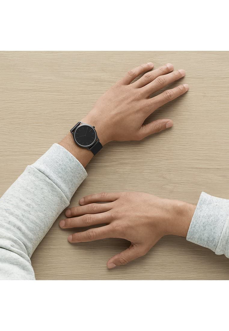 Skagen Jorn reloj para hombre, movimiento de cuarzo con correa de acero o piel, Negro y grafito, 41MM