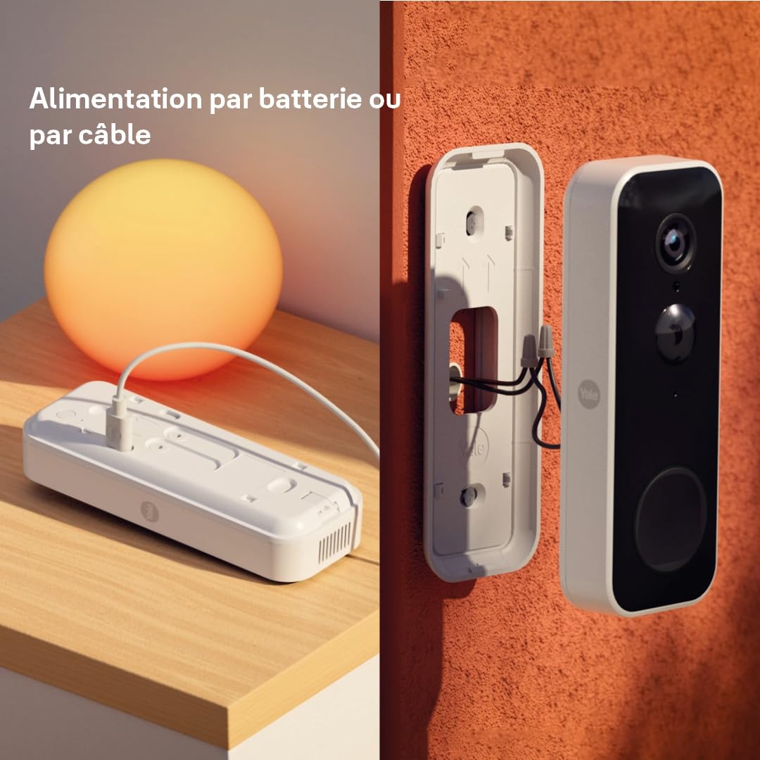 Video Timbre Inteligente Yale -SV-VDB-1A-V1 |Full HD | Audio bidireccional | Grabación por Movimiento | Zonas Personalizables y programación | Visión Nocturna | Llamadas en Tiempo Real| Yale Home App