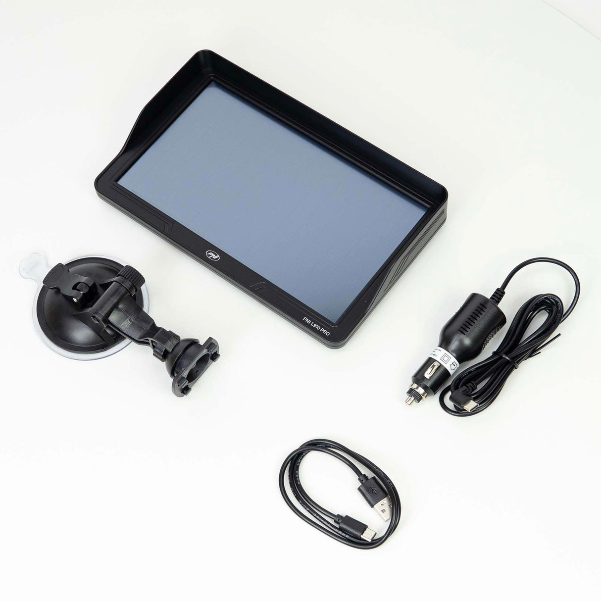 PNI L910 Pro - Navegador GPS con Parasol (9 Pulgadas, 800 MHz, 512 MB DDR, Memoria Interna de 16 GB, transmisor FM, Color Negro)