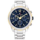 Tommy Hilfiger Reloj Analógico de Cuarzo Multifunción para Hombre con Correa de Acero Inoxidable Plateada - 1792059