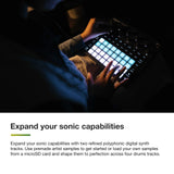Novation Circuit Tracks de Novation: secuenciador Groovebox con pistas de sintetizador, percusión y MIDI para crear música electrónica.