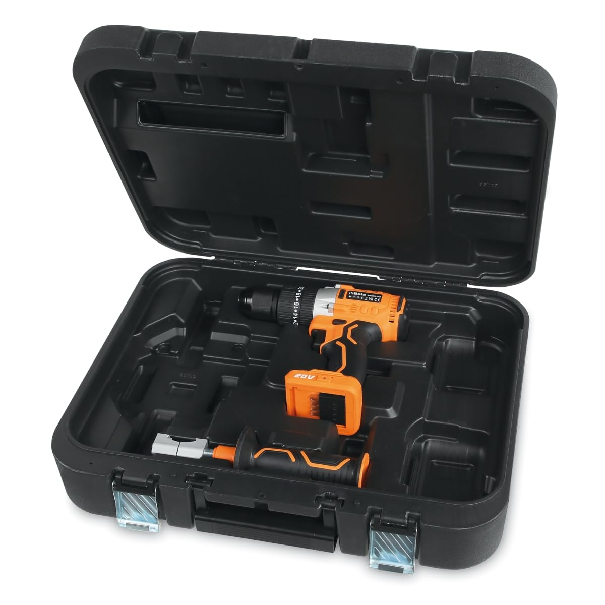 BETA 1972/20V-13BMC80 – Cuerpo de taladro de percusión sin escobillas de 20 V solamente, 3 funciones, 80 Nm, portabrocas de 13 mm, LED integrado, sin batería ni cargador
