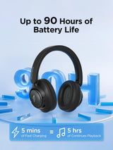 1MORE HQ31 Auriculares supraaurales, audífonos híbridos con cancelación Activa de Ruido con Audio de Alta resolución, Tiempo de reproducción de 90 Horas, diseño Plegable, Modo con Cable Disponible