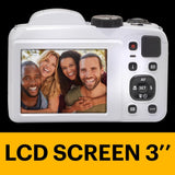 KODAK Pixpro Astro Zoom AZ255 - Cámara Digital Bridge 16 MP, Zoom Optico 25X, Video HD 1080p, Gran Angular 24 mm, Estabilizador Optico de Imagen, Pantalla LCD 3", Pilas AA - Blanco