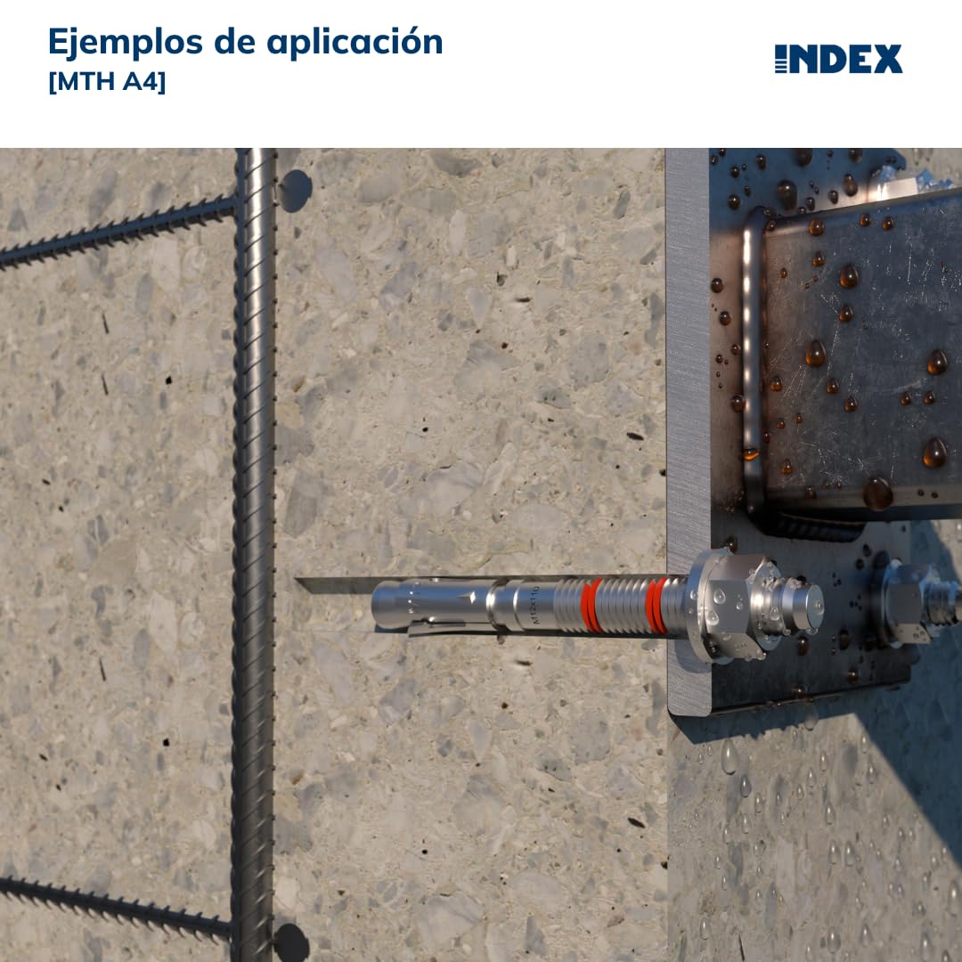 Anclaje macho para cargas altas en hormigón no fisurado Homologado ETE Opción 7. Eje Inoxidable A4. Clip Inoxidable A4. - MEDIDA: M10 x 90 Ø10 - Unid: 100
