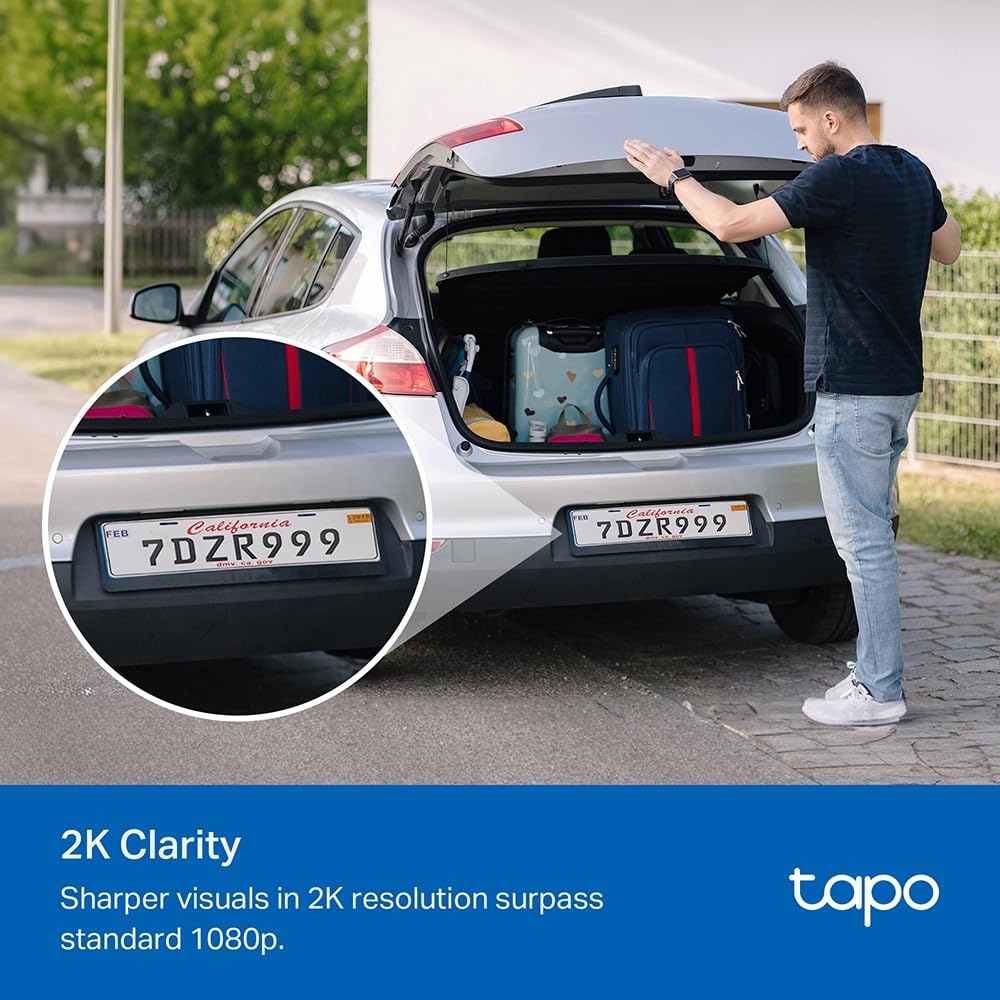 Tapo C410(4-Pack) - Cámara Wi-Fi de Batería para Exterior/Interior, 2K 3MP, 6400mAh, Detección de Personas por IA, Visión Nocturna a Color, No Requiere Hub, Compatible con Panel Solar