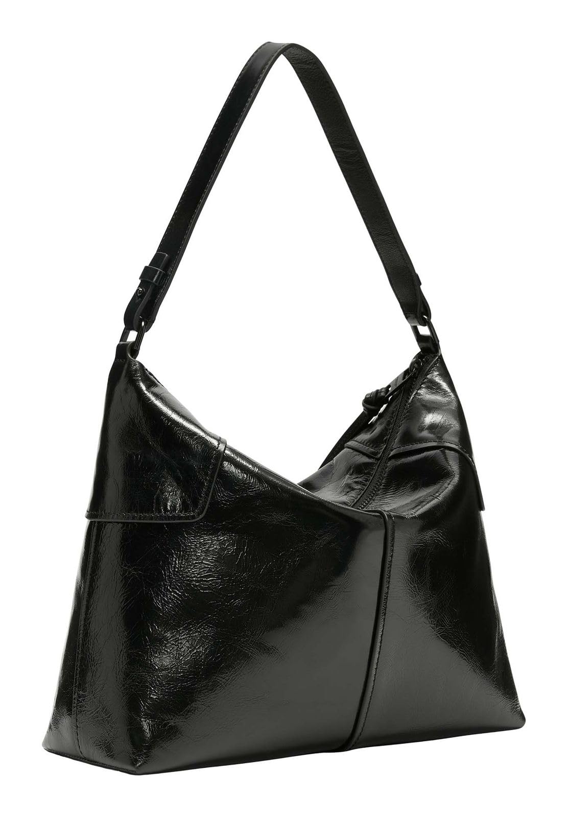 Liebeskind BERLIN Mila Lack Distressed Hobo Bag M Black