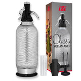iSi 1060 Sodamaker Classic, 1,0 L, burbujeador de agua para agua con gas, burbujeador con botella PEN de malla de acero inoxidable, dióxido de carbono para agua, 106001