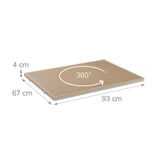 Relaxdays Tablero para Puzzles con 4 Cajones, Organizador Rompecabezas de 1500 Piezas, Giratorio, Inclinable, Natural, Madera, 4 x 93 x 67 cm