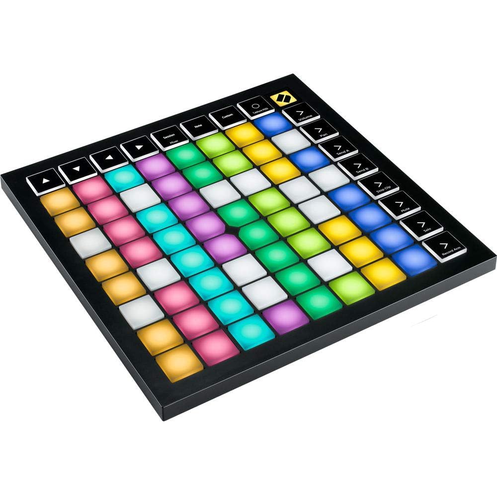 Novation Launchpad X - Controlador de cuadrícula MIDI para Ableton Live/Logic Pro. Controles sencillos, reproducción dinámica de notas, modos Scale