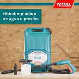 TOTAL - Hidrolimpiadora de Alta Presión a Batería TPWLI4006, 40V, 80 Bar, Volumen de 4 l/min, 3 Velocidades, Con Accesorios y Manguera, No incluye baterías ni cargador