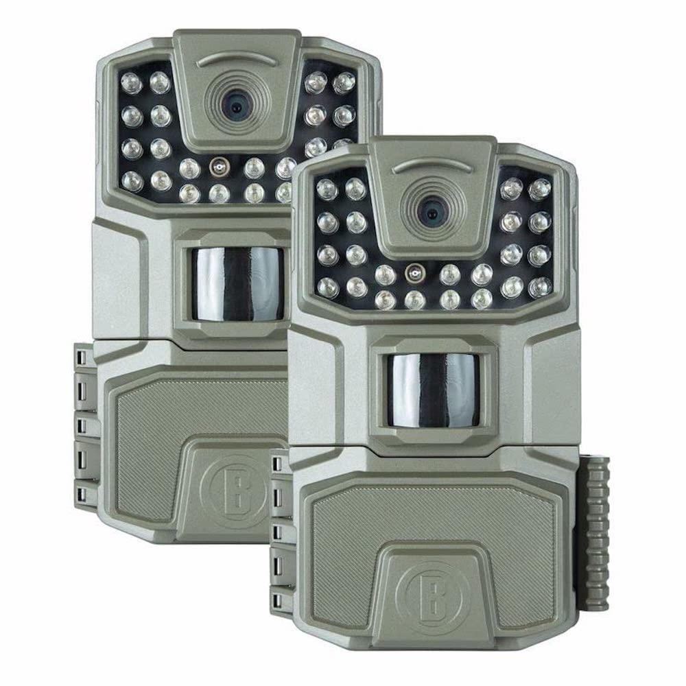 Bushnell - Spot-On 2-Pack - Cámara de Rastro - Leds IR de Alto Rendimiento para un Mejor Alcance Nocturno - Velocidad de Disparo de 0,7 Segundos - 18 MP - 1086p - Vida Silvestre - Bajo Brillo - Gris