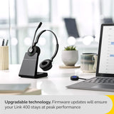 Jabra Link 400 USB-A DECT Adaptador, Llave portátil y duradera con un alcance inalámbrico seguro de hasta 150 m para determinados auriculares inalámbricos Jabra Engage - Variante UC - Negro