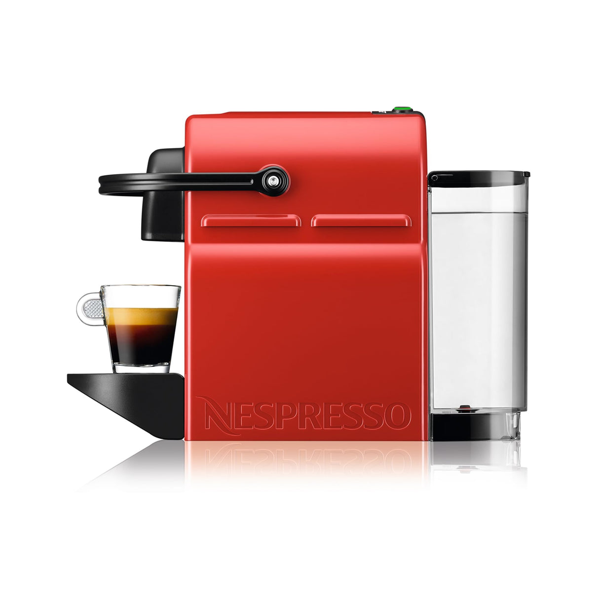 Krups Nespresso Inissia, Máquina de café espresso en cápsulas, Compacto automático, Presión 19 bar, Color Negro/Rojo, Tamaño único