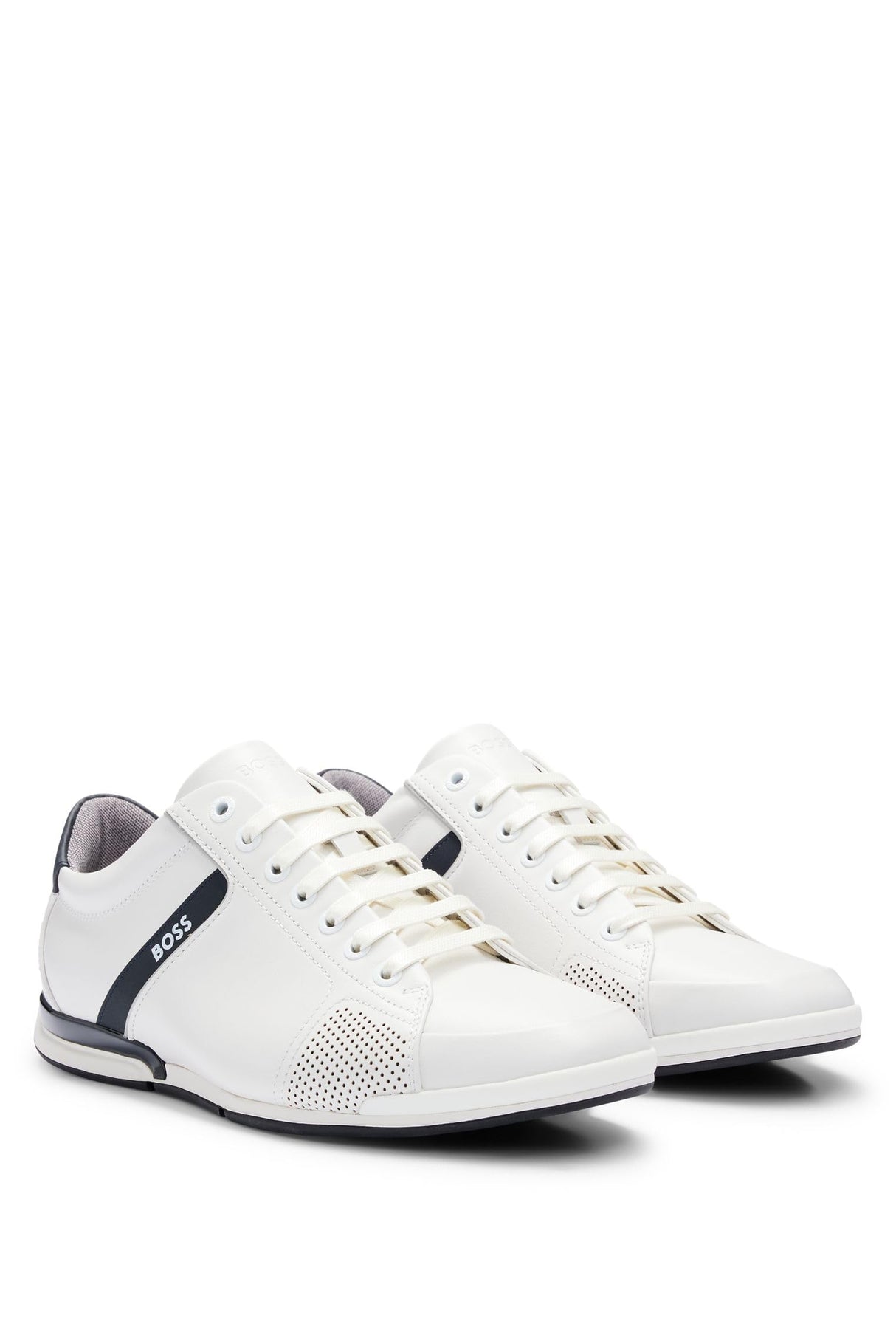 BOSS Hombres Saturn_Lowp_lux4 A_N Sneaker Blanco 44 EU