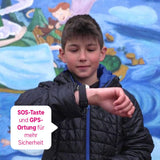 Deutsche Telekom SaveFamily SaveWatch Plus 4G Reloj Inteligente Infantil Llamada Vídeo Face ID Bandas Personalizables UltraSlim Fondos de Pantalla Música Bluetooth App Store (Ocean), Negro, Schwarz,