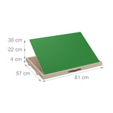Relaxdays Tablero para Puzzles con 4 Cajones, Soporte Rompecabezas hasta 1000 Piezas, Inclinable, Madera, Natural/Verde, 4 x 81 x 57 cm