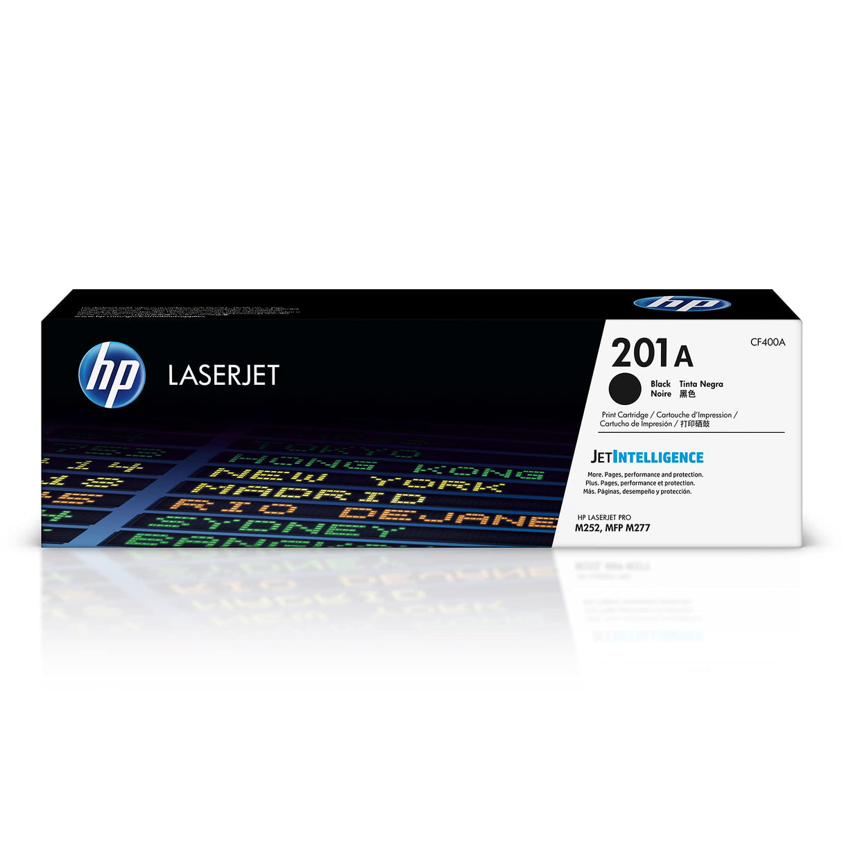 HP 201A CF400A, Negro, Cartucho Tóner Original, de 1.420 páginas, para impresoras HP Color LaserJet Pro serie 252, 274 y 277