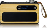 Lenco PDR-040 – Radio portátil Dab+ – Radio FM – con Bluetooth – Batería integrada con 2000 mAh – 3 W RMS – Reloj y Despertador – De bambú auténtico – Negro
