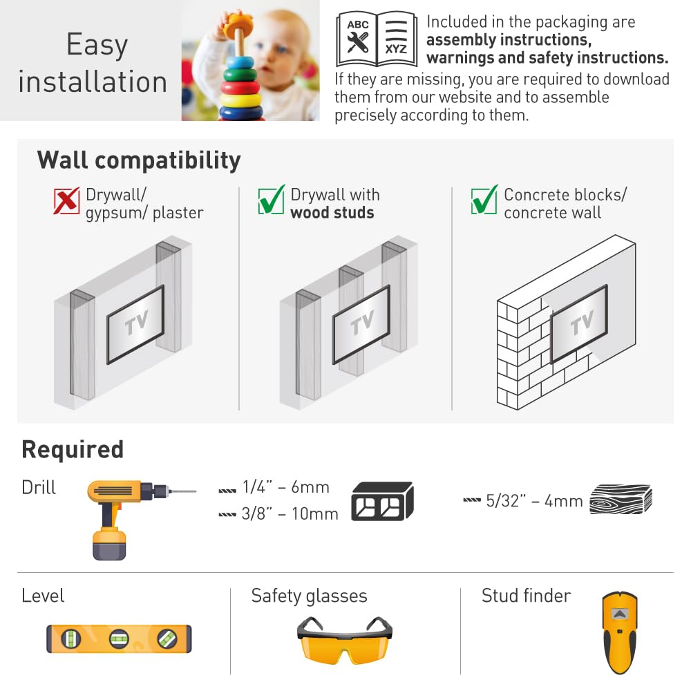 Barkan Soporte TV de Pared 102cm de Largo Inclinable y Giratorio, Articulado para Pantallas de 13-86 Pulgadas, Peso máximo 60Kg, Ultra Extensible, para LED OLED LCD, hasta VESA 600x400