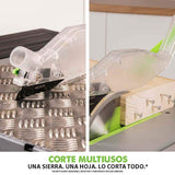 Evolution Power Tools Fury 5-S Sierra de mesa multimaterial, Corta acero dulce, aluminio, plástico, madera con clavos incrustados, 230 V