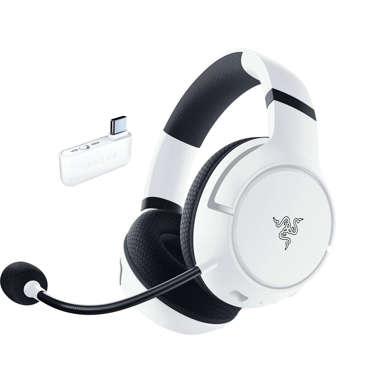 Razer Kaira HyperSpeed - Auriculares de Juego inalámbricos multiplataforma para Xbox (Inalámbricos HyperSpeed, Transductores Triforce de 50 mm, Micrófono cardioide HyperClear) Blanco