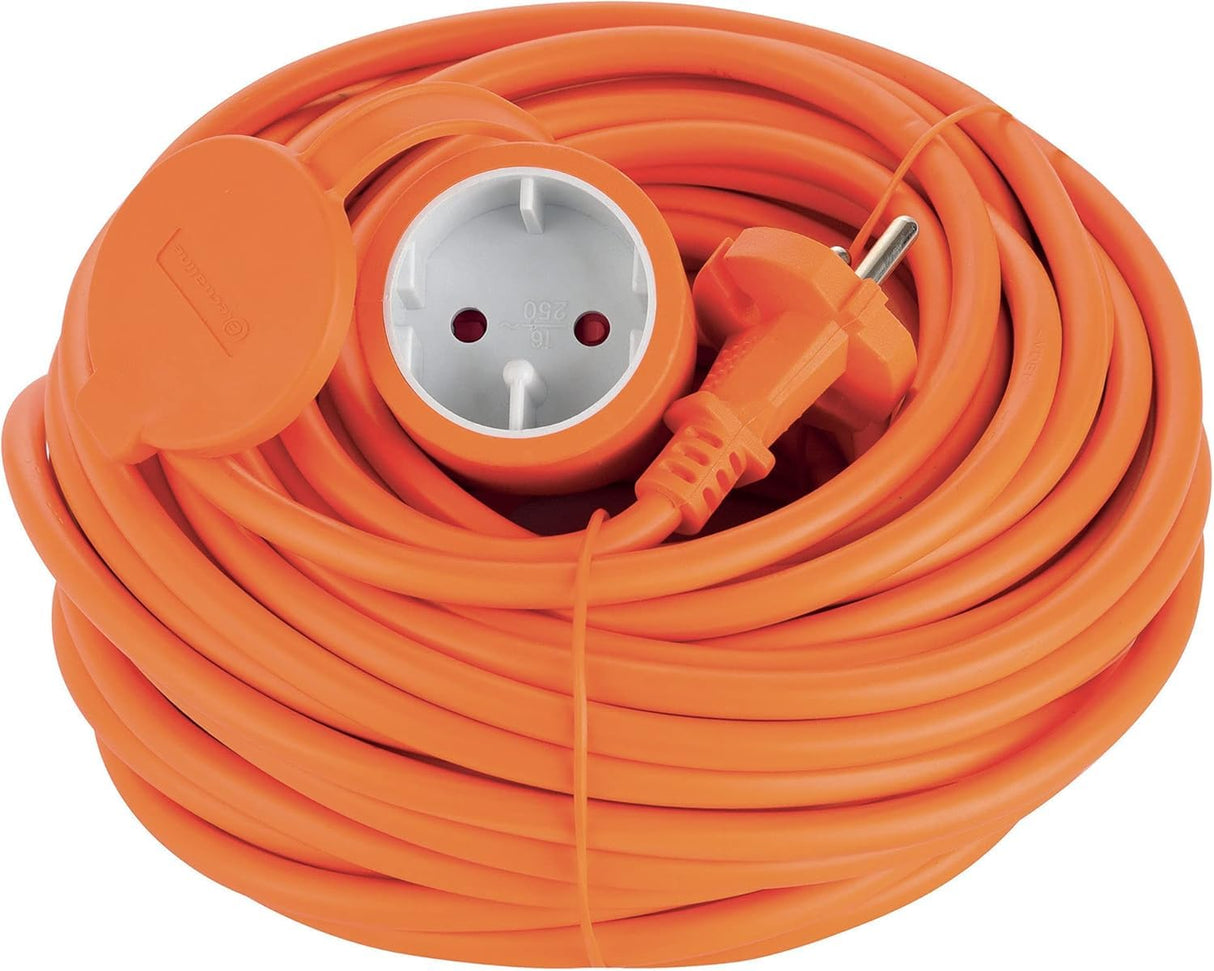 Electraline 20857039F - Cable alargador eléctrico para jardín (50 m) color naranja