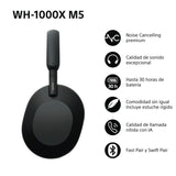 Sony WH-1000XM5 Noise Cancelling, Auriculares de diadema Bluetooth, Llamadas cristalinas, Hi-Res, 360 Reality Audio, 30 h de batería, Carga rápida, Incluye Funda rígida, iOS, Android - Negro