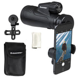 Celestron 72370 Outland X Monocular Resistente Agua 10x50 y Adaptador Smartphone, Bluetooth Remoto, Tapas oculares y Funda - Carcasa Resistente, Prisma BaK-4 y óptica Revestimiento múltiple, Negro