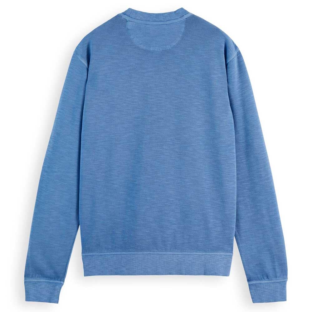 Scotch & Soda Garment Dye Structured Crewneck Sweatshirt, Sudadera Hombre, Lake Blue, XXL