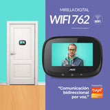 Mirilla Digital WiFi AYR 762. Protege TU Puerta. Gran Pantalla de 4,3", Sensor de Movimiento, Infrarrojos y visión Nocturna. Prúebala con Alexa y Google Home.