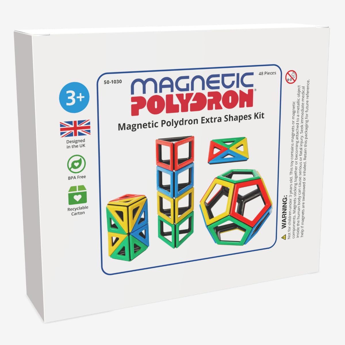 Polydron 50 – 1030 magnético extra formas Set (Pack de 48)