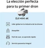 DJI Mini 4K, dron con cámara 4K UHD para adultos, menos de 249g, estabilización en 3 ejes, transmisión de vídeo a 10 km, regreso automático, 1 batería para un tiempo máx. de vuelo de 31 min