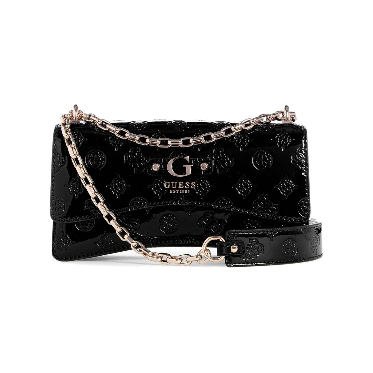 GUESS Gerty Convertible Crossbody Flap, Bandolera para Mujer, Black, Talla única