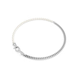 Swarovski Collar Dextera, Pavé, Perla de cristal, Blanco, Baño de rodio