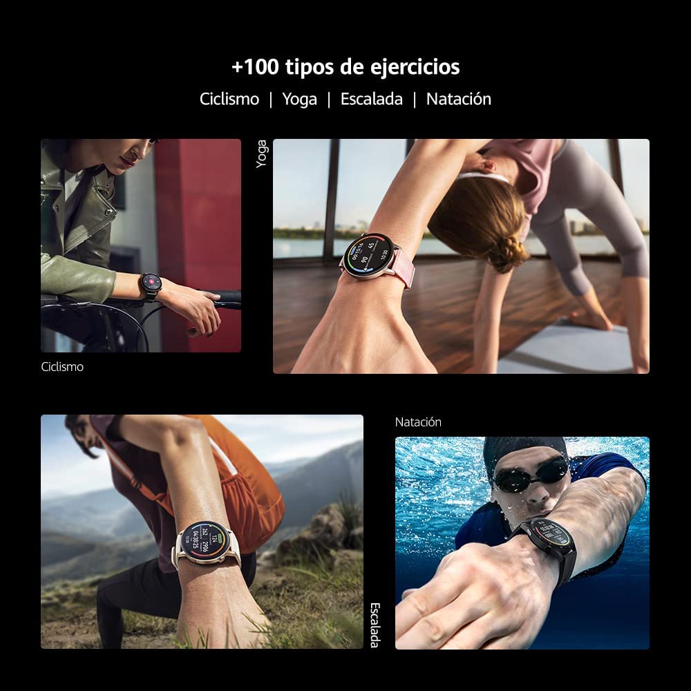 HUAWEI Watch GT 3 46mm Smartwatch, Reloj deportivo, con monitorización SpO2, con pantalla grande, Reloj entrenamiento, Reloj inteligente, Marrón+38 Meses de garantía