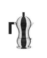 Alessi Pulcina MDL02/6BFM - Cafetera Espresso de Diseño, Mango y Pomo PA, Aluminio Fundido para Placa de Inducción, 6 Tazas, Negro
